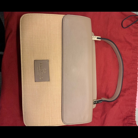 NWT VALENTINO NAPPA & STRAW APHRODITE BOW SATCHEL. - Picture 3 of 8